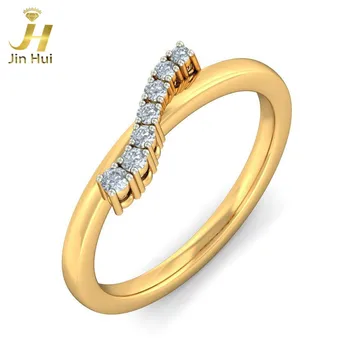 

Jinhui Women The Marvelous Journey Ring Solid 18K Yellow 750 Gold 0.115CT Natural Diamond Jewelry Free Engraving