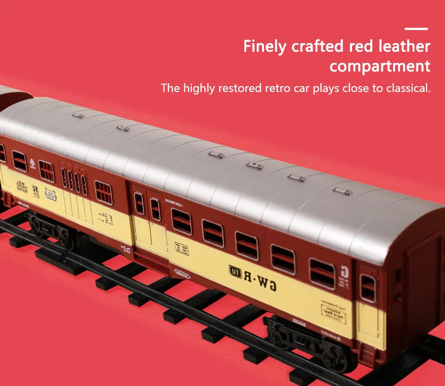 Trem de Trilha Modelo de Brinquedo Trem de Alta Velocidade do Vintage Trem a Vapor Brinquedos para Meninos Simulação Elétrica Clássico Carro Crianças 19035e Luz 9 Cheap Carrinhos de brinquedo e de metal
