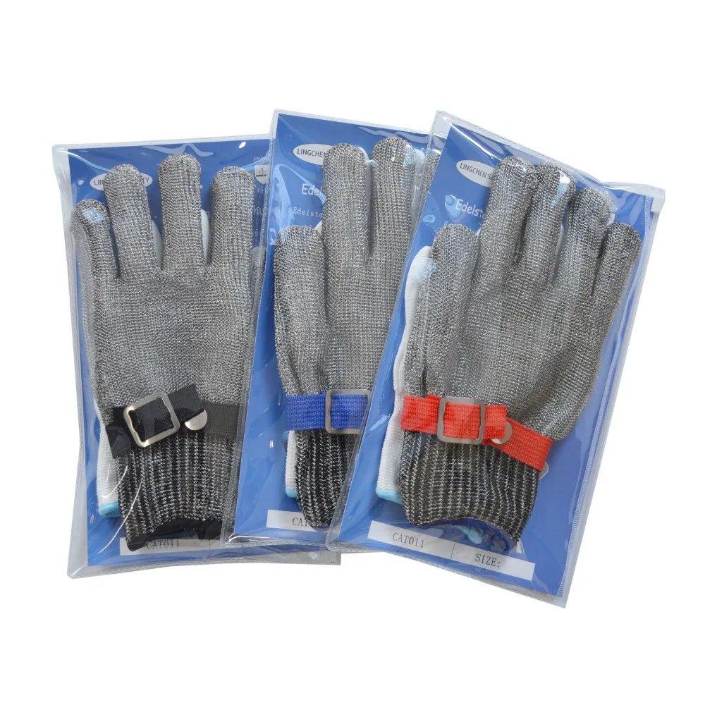 Фирменные высококачественные защитные перчатки из нержавеющей стали, плетеные защитные рабочие перчатки с металлической сеткой, мужские защитные перчатки 5 уровня