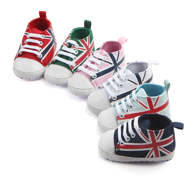 

Baby Boys Girls Spring Autumn Newborn Sneakers Soft Cotton Bottom Sneaker Shoes for Baby Boys Girls Mi-word Flag Shoes