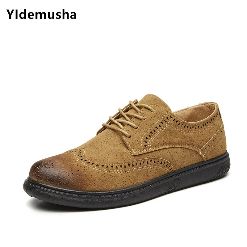 

YIdemusha New 2018 Autumn Men Casual PU Leather Shoes Men Black Mens Boots Men Breathable Non-slip Shoes Work Safety Shoes