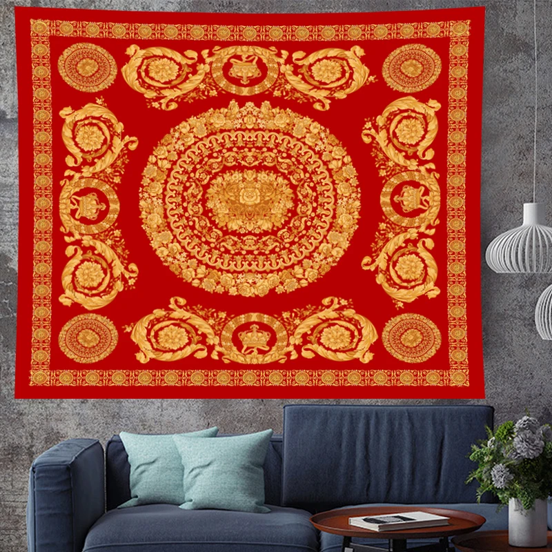 

Court style retro Deconstruction Indian Mandala Tapestry Polyester Wall Hanging Table Cloth Curtain Blanket Yoga Mat Blanket