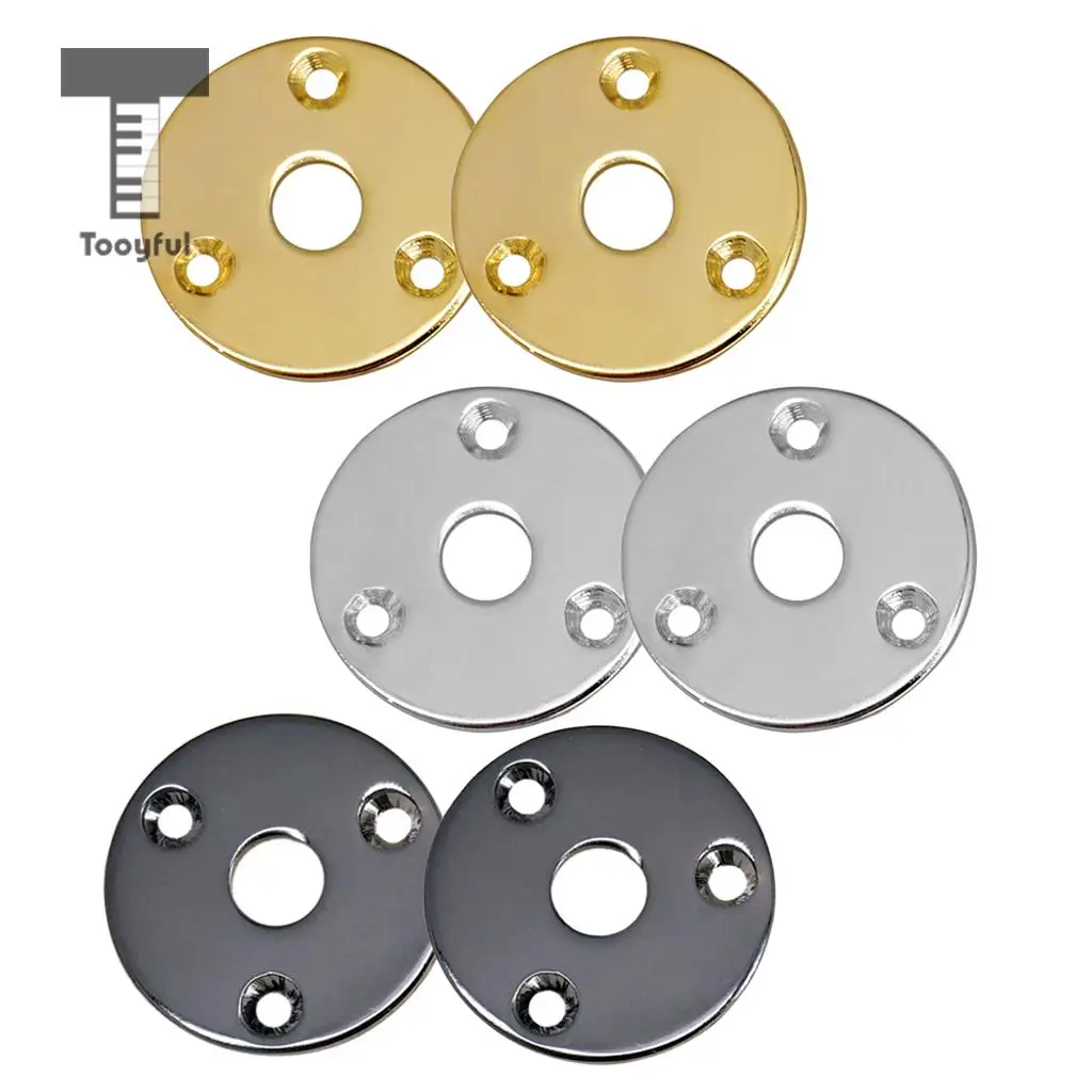 Tooyful 2pcs Universal Electric Guitar Jack Bass Output Socket Plate Plug Cover