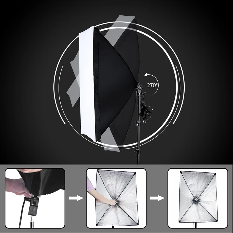 Skup Profesjonalne oświetlenie fotograficzne zestaw sprzętu z Softbox miękki parasol podstawa tła tła żarówki Photo Studio