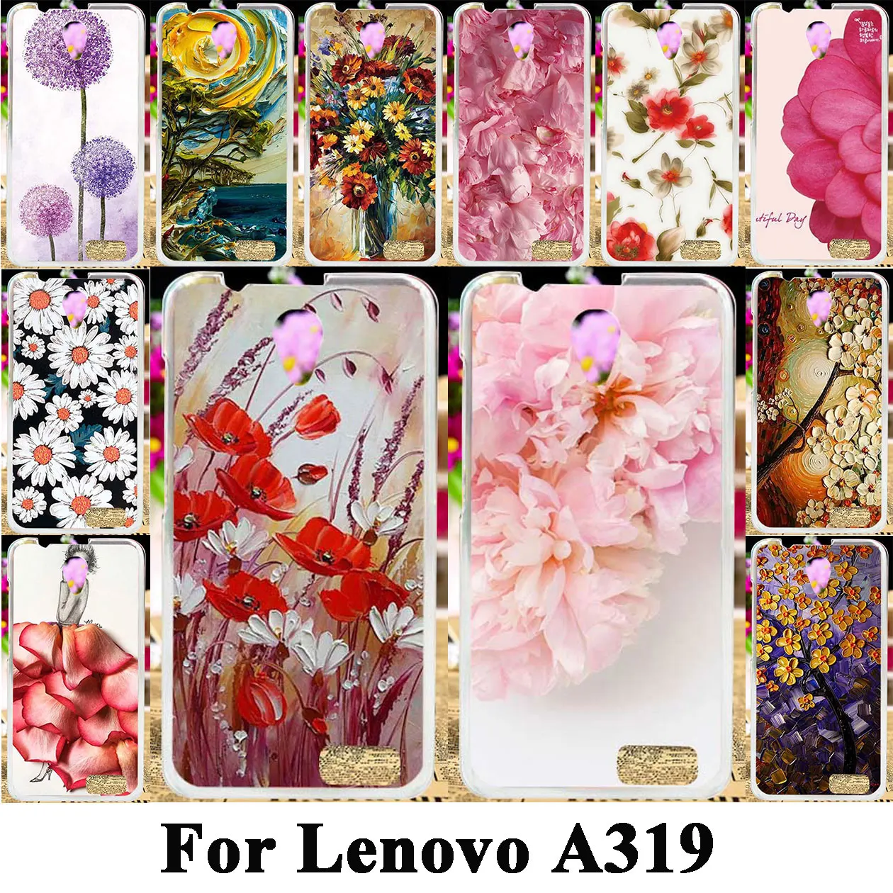 

3D DIY Silicone Plastic Phone Cases For Lenovo A319 A 319 4.5 inch Colorful Bag Case Cover For Lenovo A319 Protective