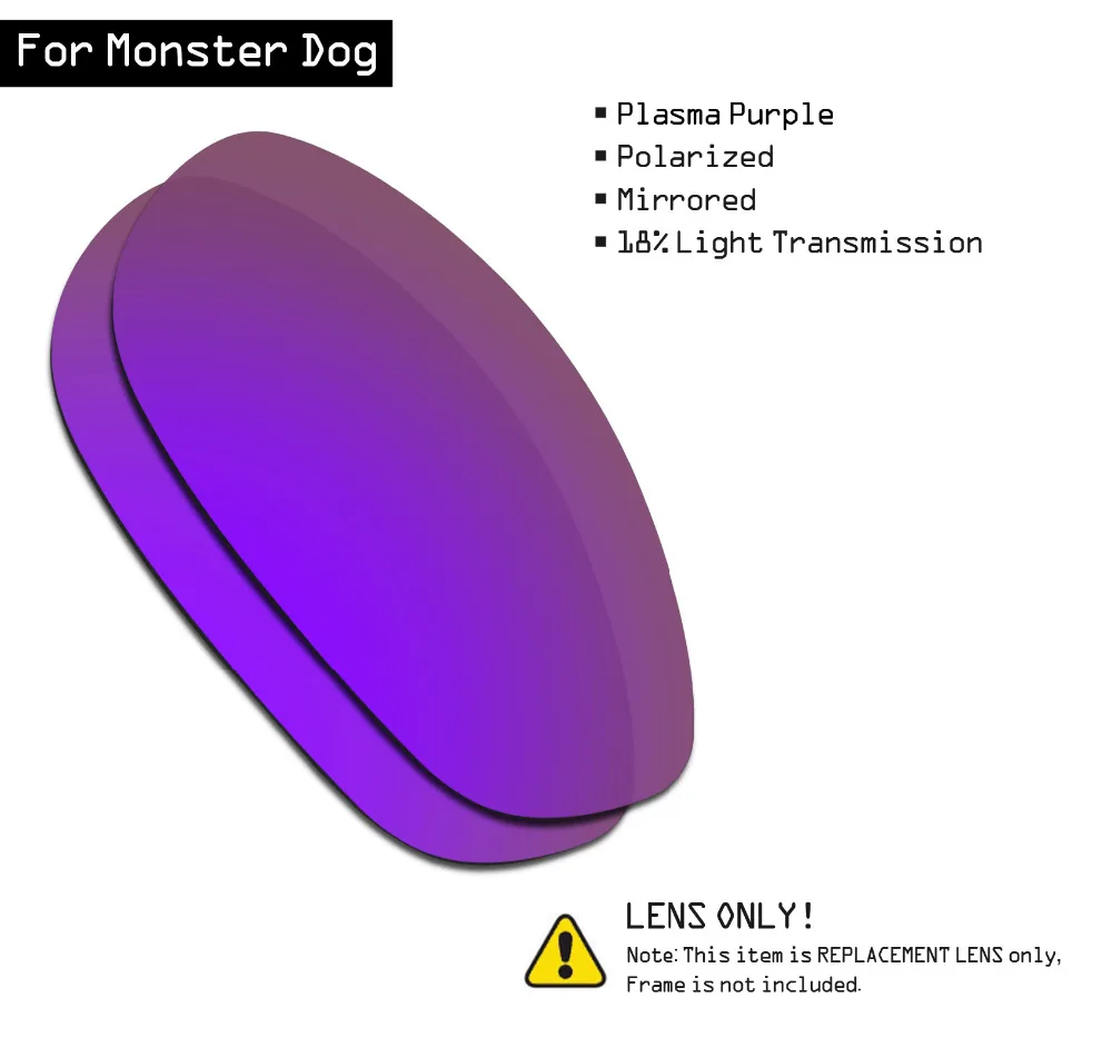 

SmartVLT Polarized Sunglasses Replacement Lenses for Oakley Monster Dog - Plasma Purple
