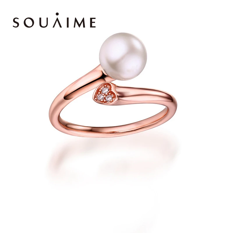 

100% Natural Pearl Ring 925 Sterling Silver Jewelry Adjustable Opening Pearl Ring Women Fine Jewelry