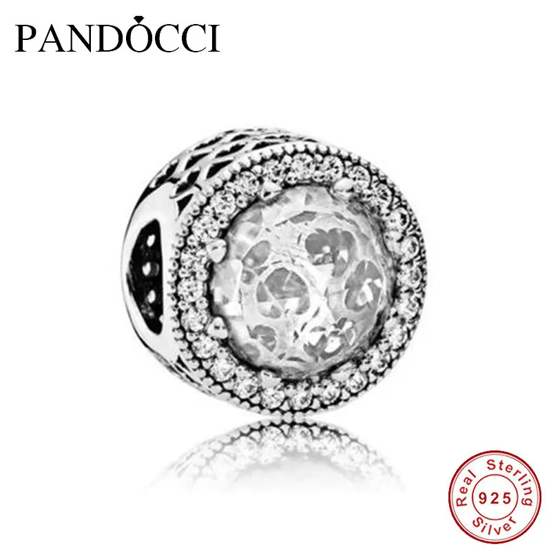 

2017 Spring Collection 925 Sterling Silver Radiant Hearts Clear CZ Charm Bead Fits Bracelets Diy Jewelry Making PANDOCCI