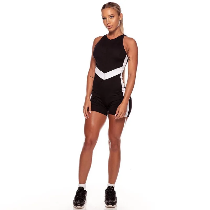 

Short Tracksuit Women Sleeveless Jumpsuit Rompers Womens Jumpsuit Moda Mujer 2019 Combinaison Pantalon Femme Sport Run Clothes