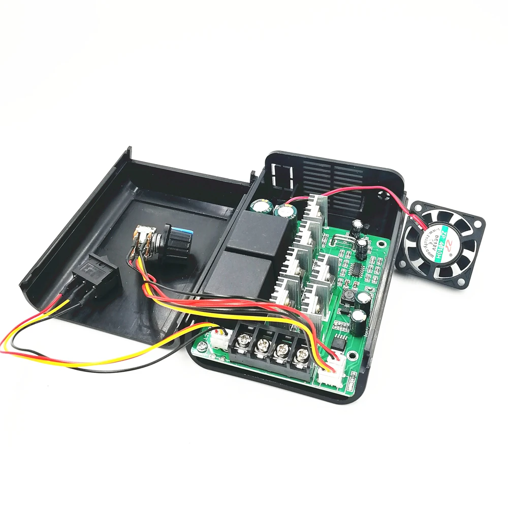 

40A DC motor speed controller Built-in fan with shell Motor forward reverse Stall protection 12V24V36V48V(6.5)