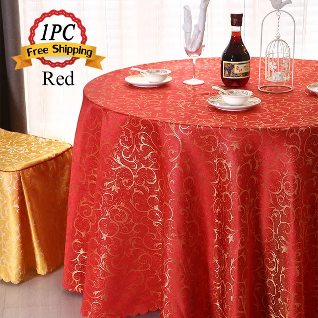 Big Discount 1PC Fancy All Size Polyester Table Cover Jacquard Damask