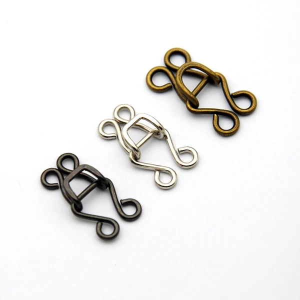 DIY 60sets/pack 15 metal brass hooks / eyes pant skirt trousers hooks