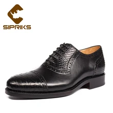 Роскошная обувь для мужчин sipriks, Мужская прошитая обувь, Элегантная черная обувь из кожи питона для мужчин, официальная обувь из натуральной змеиной кожи, мужская обувь