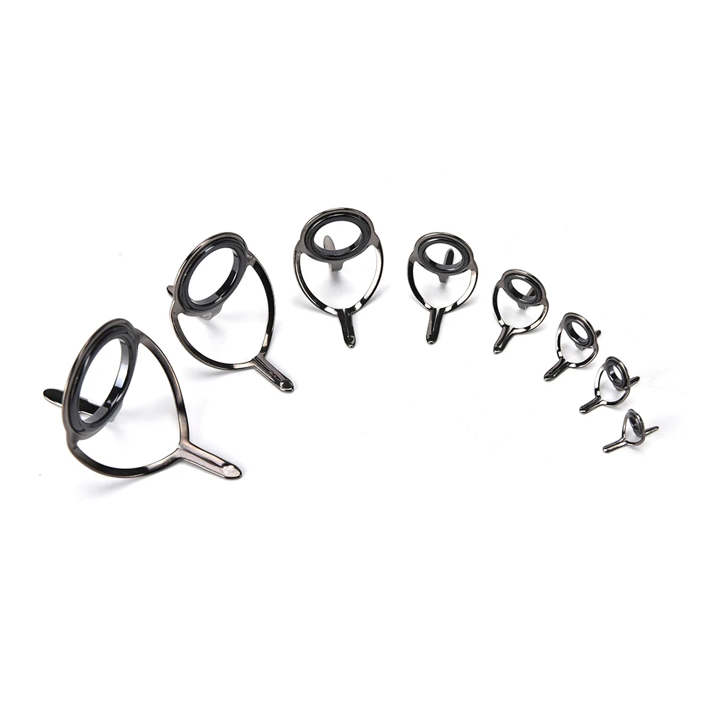8Pcs NEW Stainless Steel Fishing Tips Rod Guides Ring Stainless Pole