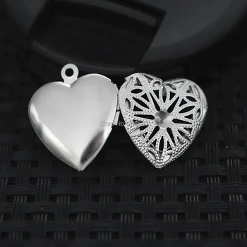 

Stainless Steel Locket Pendant Heart Filigree Essential Oil Aromatherapy Diffuser Perfume Rhoinestone Locket Pendant Settings