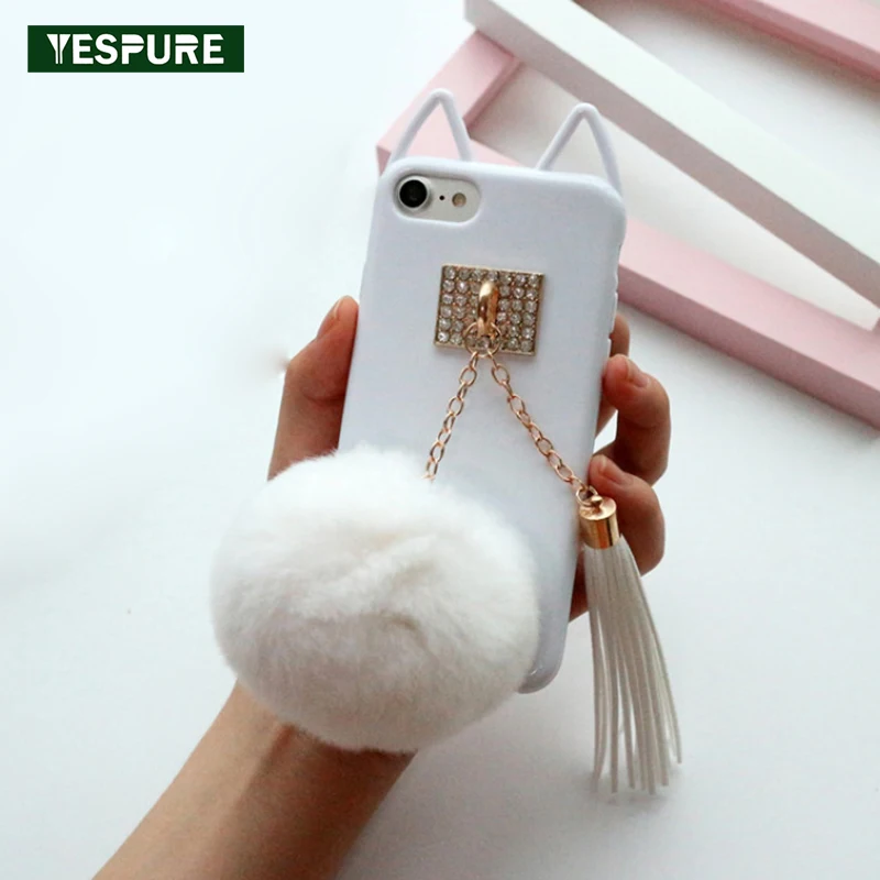 YESPURE 5.5inch Silicone Soft Handphone Case Accessory for Iphone 7plus Case Fur Ball Mobile Back Covers for Girl Funda Celular YESPURE 5.5inch Silicone Soft Handphone Case Accessory for Iphone 7plus Case Fur Ball Mobile Back Covers for Girl Funda Celular
