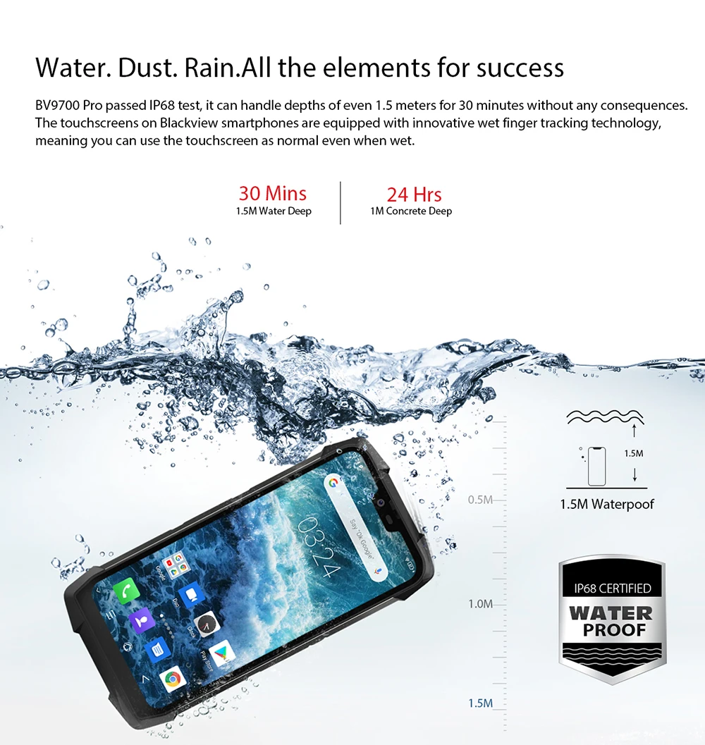  Blackview BV9700 Pro Helio P70 6GB+128GB IP68 Waterproof Mobile Phone 5.84