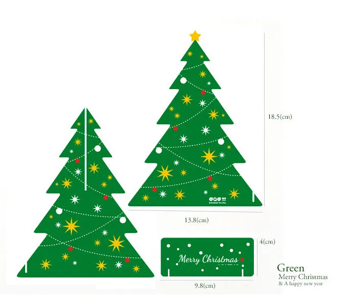 red green creative christmas tree card gift set 3d stand up