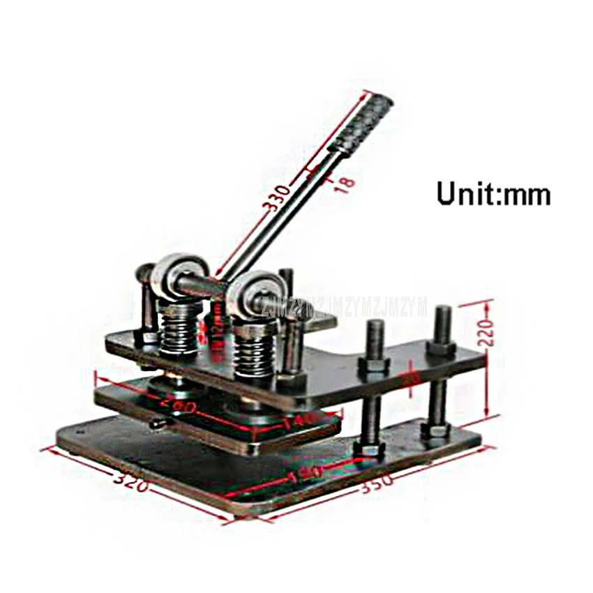Двухколесный 1T ручной Рабочий стол ручной штамповочный станок для резки кожи, штамповочный пресс для штамповки