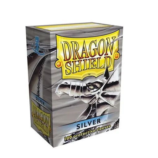 Dragon Shield, 100 шт./лот, не матовые карты, рукава, MGT, карты для настольной игры, игра в Звездные миры, защитные рукава для Pkm - Цвет: Silver