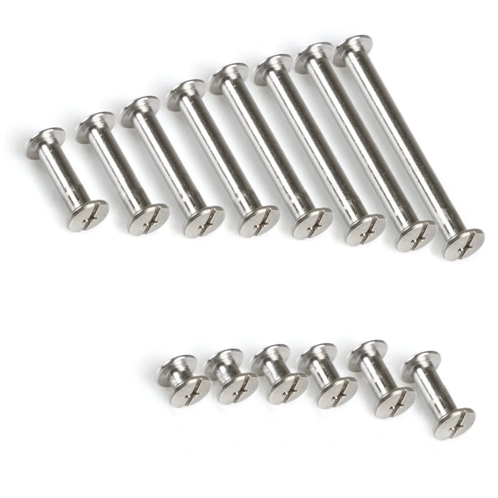 

20pcs/lot M5 Binding Rivet Screw 304 Stainless Steel Chicago Screws Nail Studs Photo Album Account Book Craft Belt Wallet