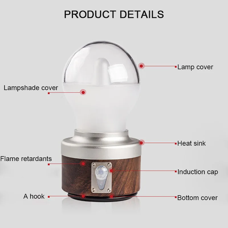 

Newly 5V Sensor Camping Lantern Waterproof Outdoor Emergency Light USB Chargeable Night Lamp BF88