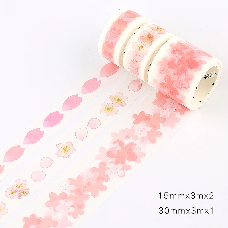 Mohamm 3 шт./лот, серия Cherry Blossom, 3 дневника, сделай сам, декоративный журнал, набор декоративного скотча Васи, бумага для маскировки, скрапбукинг, канцелярские товары, пуля - Цвет: B