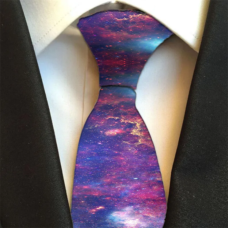 Модные мужские праздничные галстуки с принтом звездного неба, креативные галстуки из полиэстера 8 см, вечерние галстуки Gravata 8JQ-LD20
