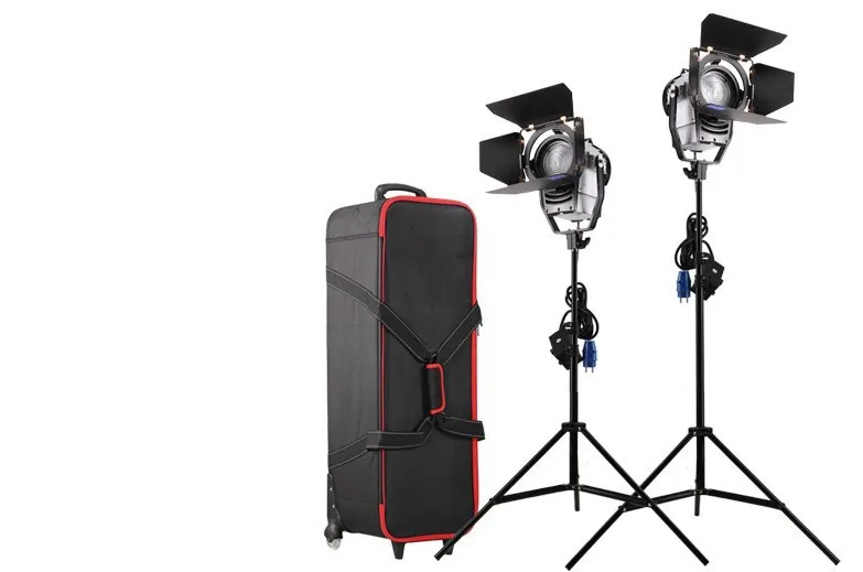Dimmable двухцветный 2 шт 100 Вт светодиодный студийный Френеля пятно света 3200-5500 K со светлой подставкой и колесом сумка для переноски для фотостудии видео