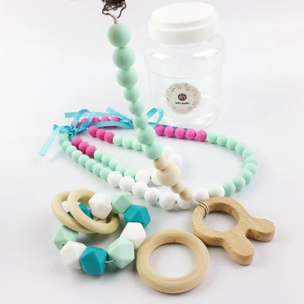Let's make Baby Teether Mommy Silicone Teether Necklace Set nursing