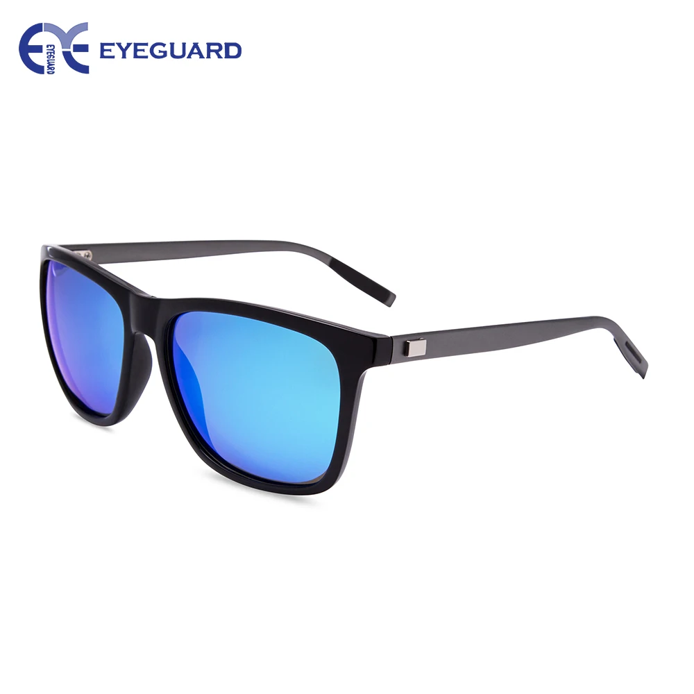 Очки унисекс поляризованные алюминиевые солнцезащитные очки винтажные для мужчин и женщин с солнцезащитными очками - Цвет линз: Синий