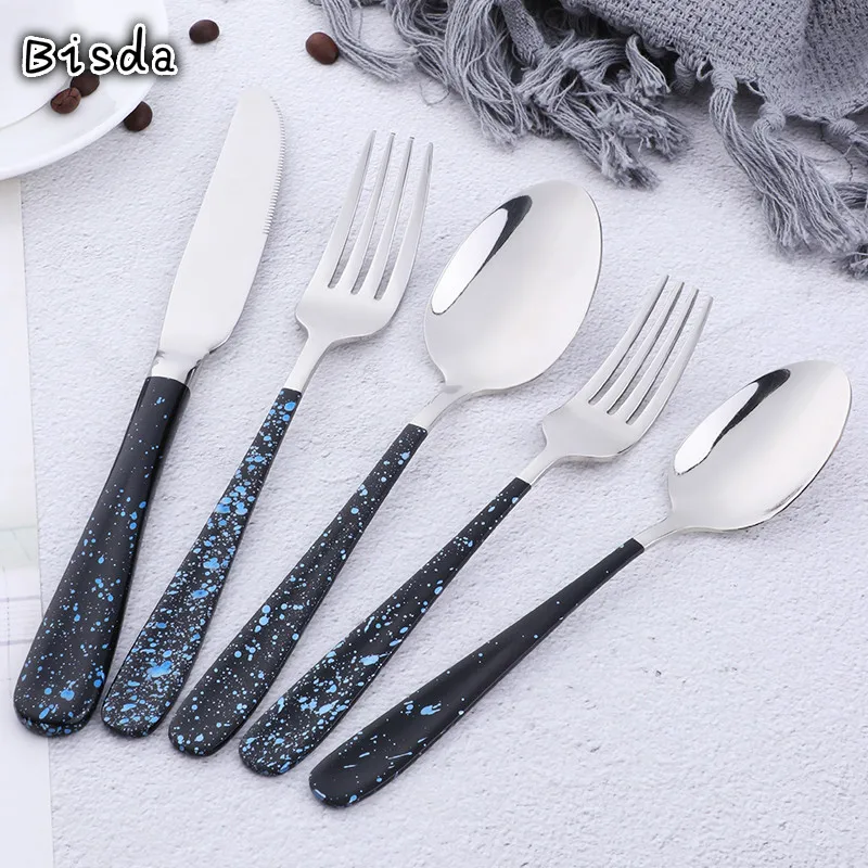 

18/10 Stainless Steel Silverware Cutlery Set Dinner Service For 6 Tableware Western Food Cutlery Set