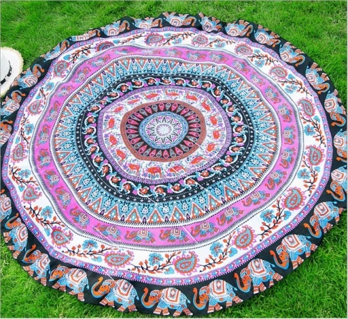 

Round Mandala Indian Hippie Boho Tapestry Beach Picnic Throw Towel Mat Blanket