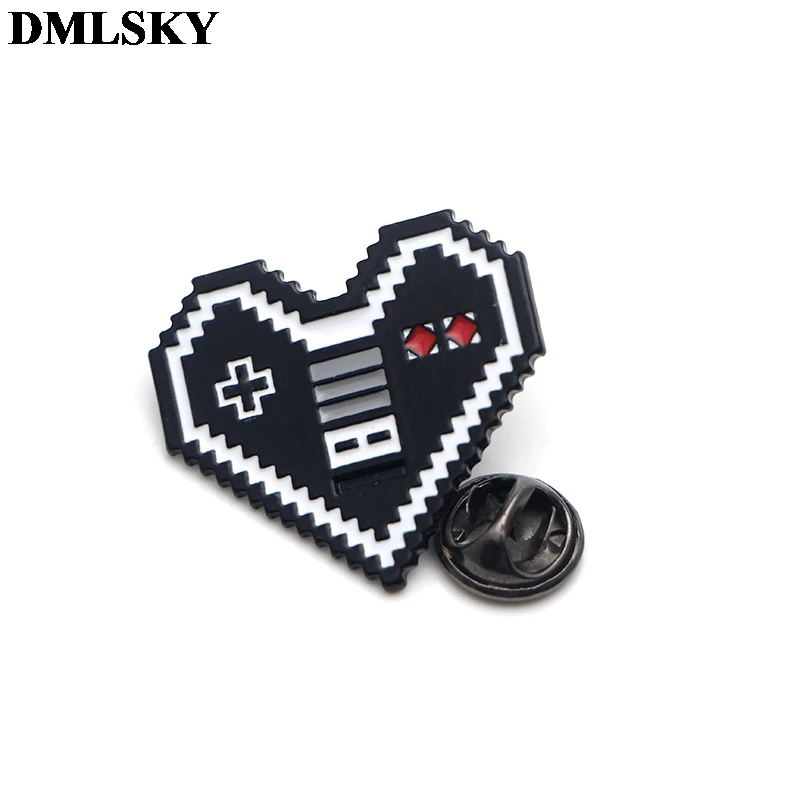 DMLSKY игровой автомат в форме сердца эмалированные булавки и броши-значки для лацкана рюкзак сумки значок одежда украшения подарки M3596