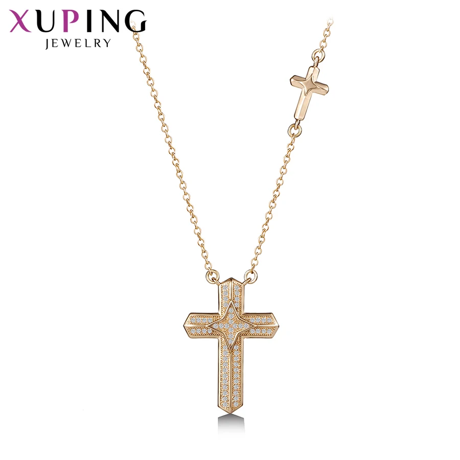 

Xuping Fashion Temperament Religion Cross Pattern Pendant Necklace for Women Mother's Day Jewelry Gift M54-40069