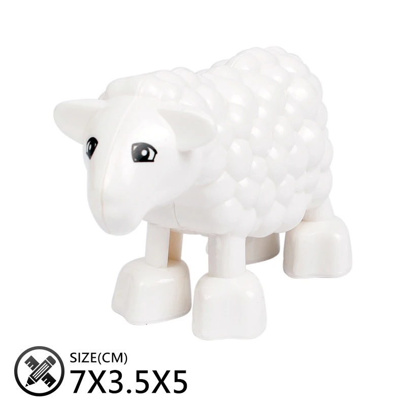 Big size Model Building Blocks rabbit pig cat Horse dog Bricks accessory child DIY Toys Compatible with Duplo farm Animals set