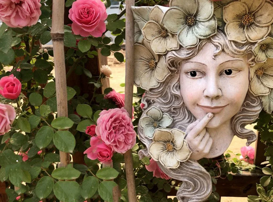 Западная богиня, подвесная настенная ваза из смолы, ремесла, настенный цветочный горшок для дома, уличная улыбка, девушка, персонаж, сказочный сад, кашпо, орнамент