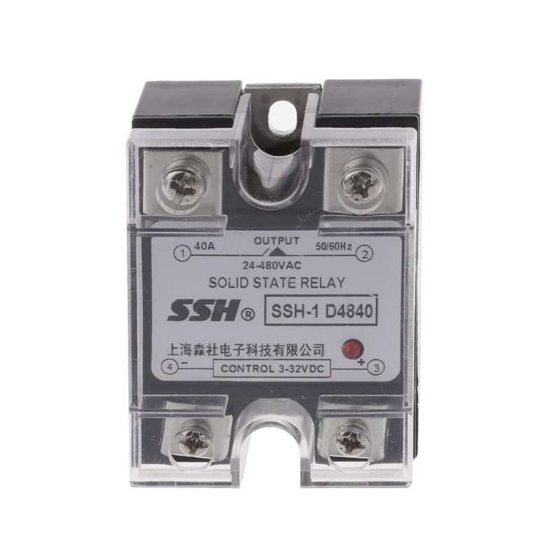 

IMC Hot 24-480V AC DC to 3-32VDC Output Single Phase SSR Solid State Relay 40A High reliabily, compact size.