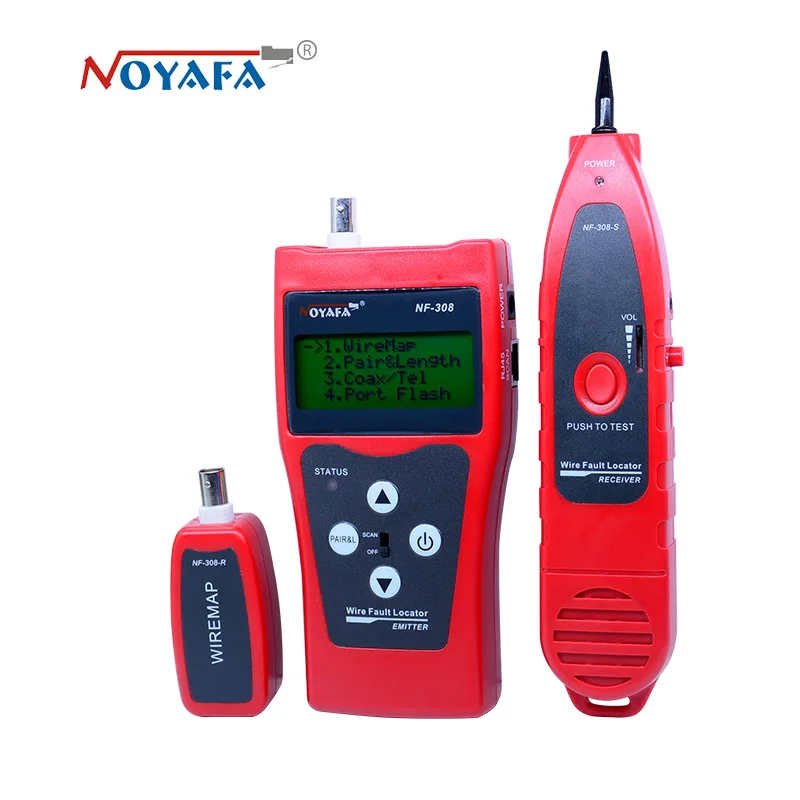 Monitorización de red cable tester LCD NF-308 de localizador de fallos de red LAN Coacial BNC USB RJ45 RJ11 color rojo NF_308 - 2