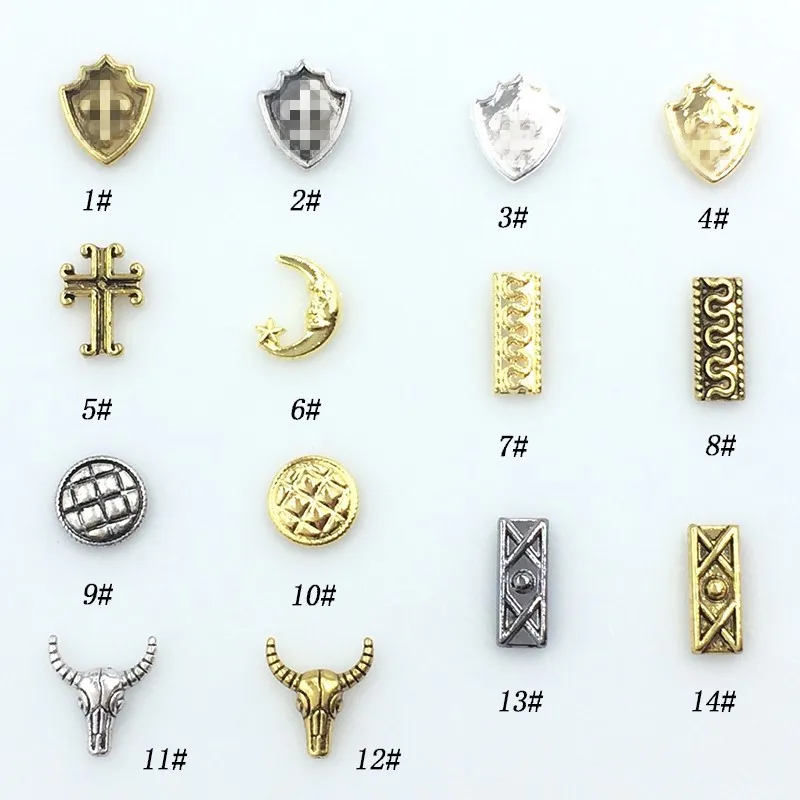 100pcs/bag New Japan Korea 3D Nail Art Deco Metal DIY Nail Tools Cross