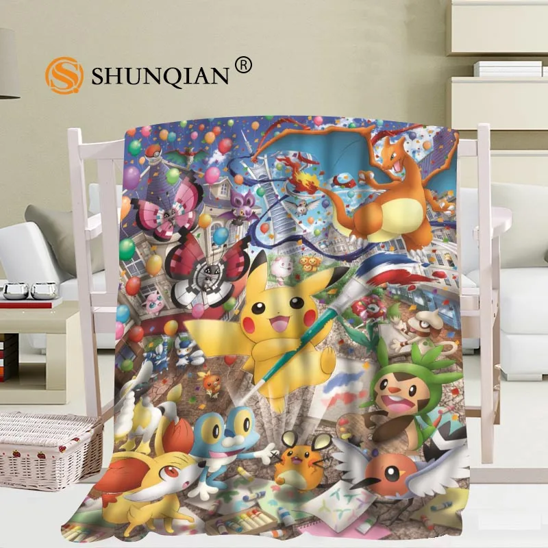 Custom Pokemon blanket Flannel Falafel Fabric 58x80inch 50X60inch