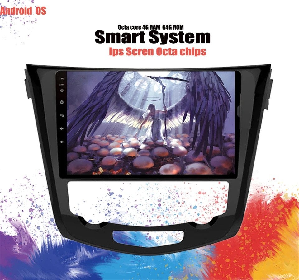 Sale Android 9.1 Car Multimedia Radio 4+64GB Car DVD Video Player GPS For Nissan X-Trail X Trail Qashqai 2013-19 Stereo radio no dvd 1