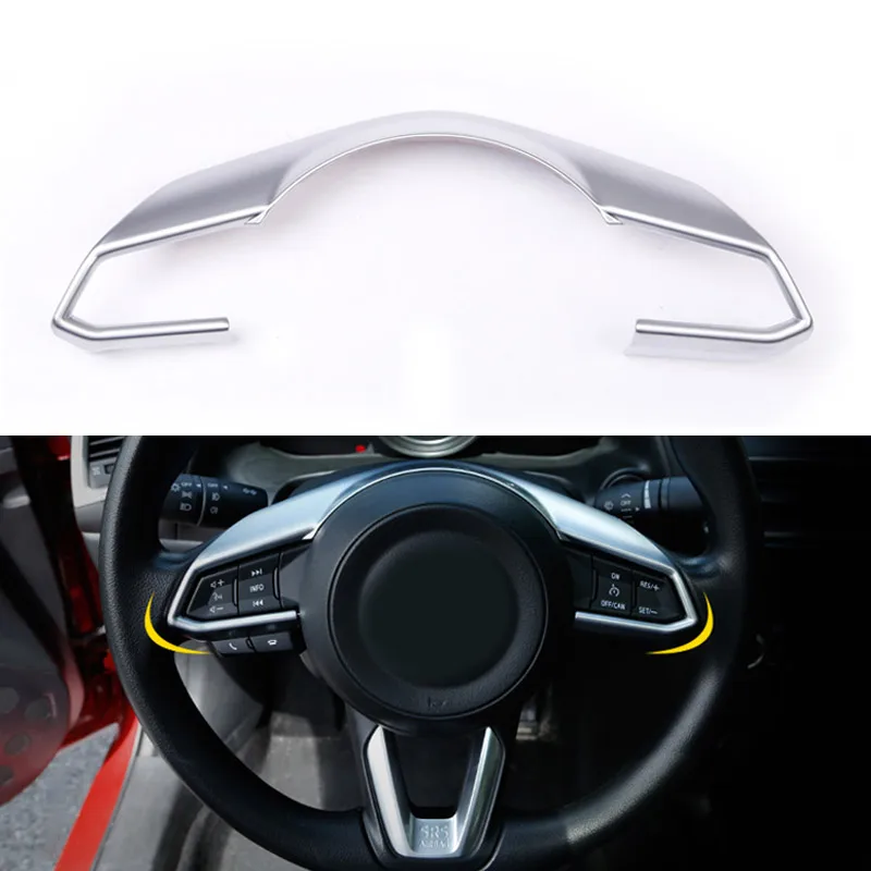 Vtear для Mazda 3 Axela отделка рулевого колеса хромированная ABS крышка украшения карбоновое волокно внутренние молдинги аксессуары