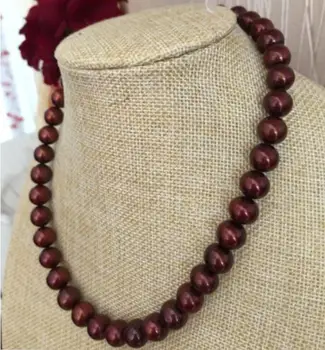 

gorgeous 10-11mm south sea chocolate round pearl necklace 18inch 14K Gold Clasp