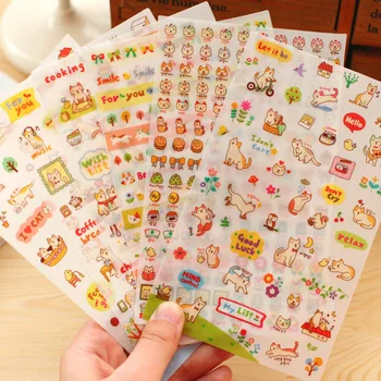 

12 sheets /Lot DIY Cute Cat Stickers for Diary Notebook Telephone Kawaii Decoration Sticker Stationery