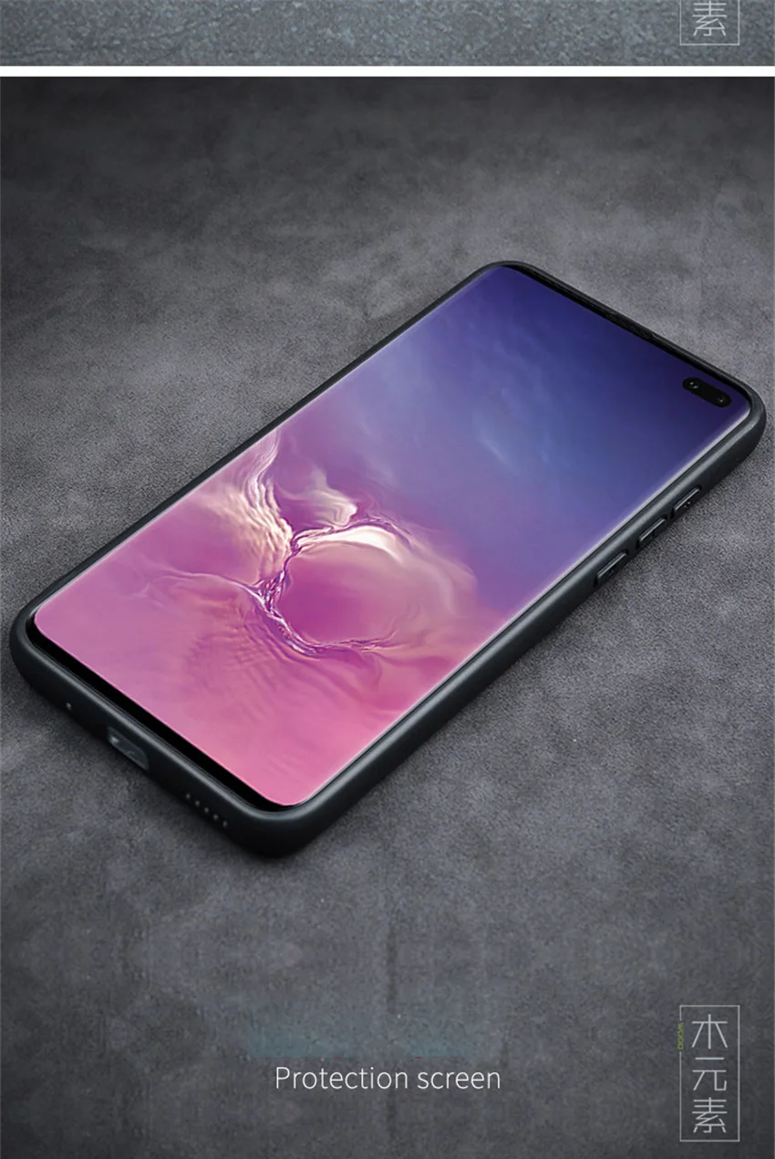 New Phone Case for Samsung s10 Samsung s10 plus Wood Back TPU Bumper Case For Samsung Galaxy s10 Phone Cover (8)