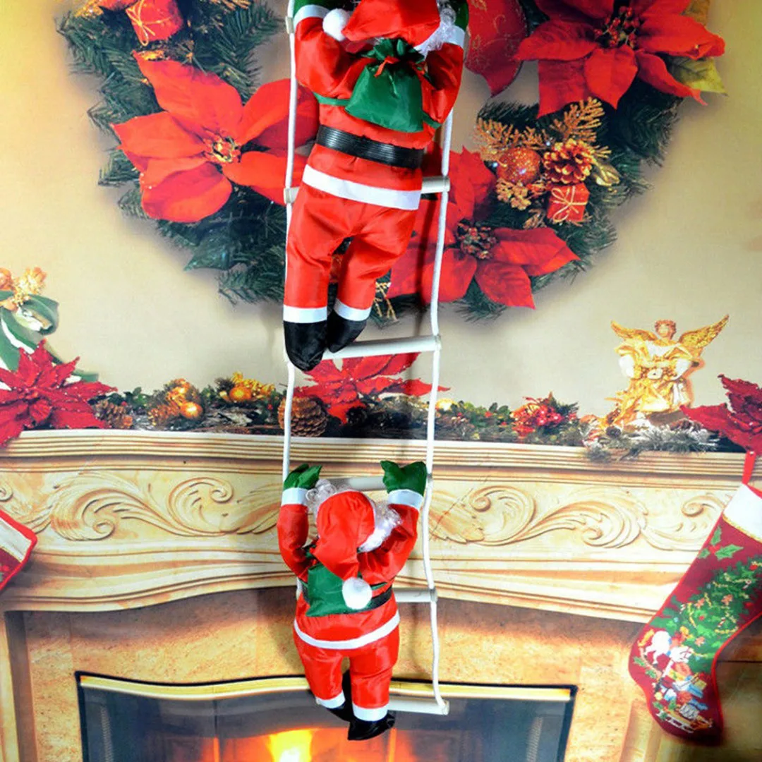 New Climbing Santa Claus With Rope Ladder Christmas  Outdoor Indoor Decoration
