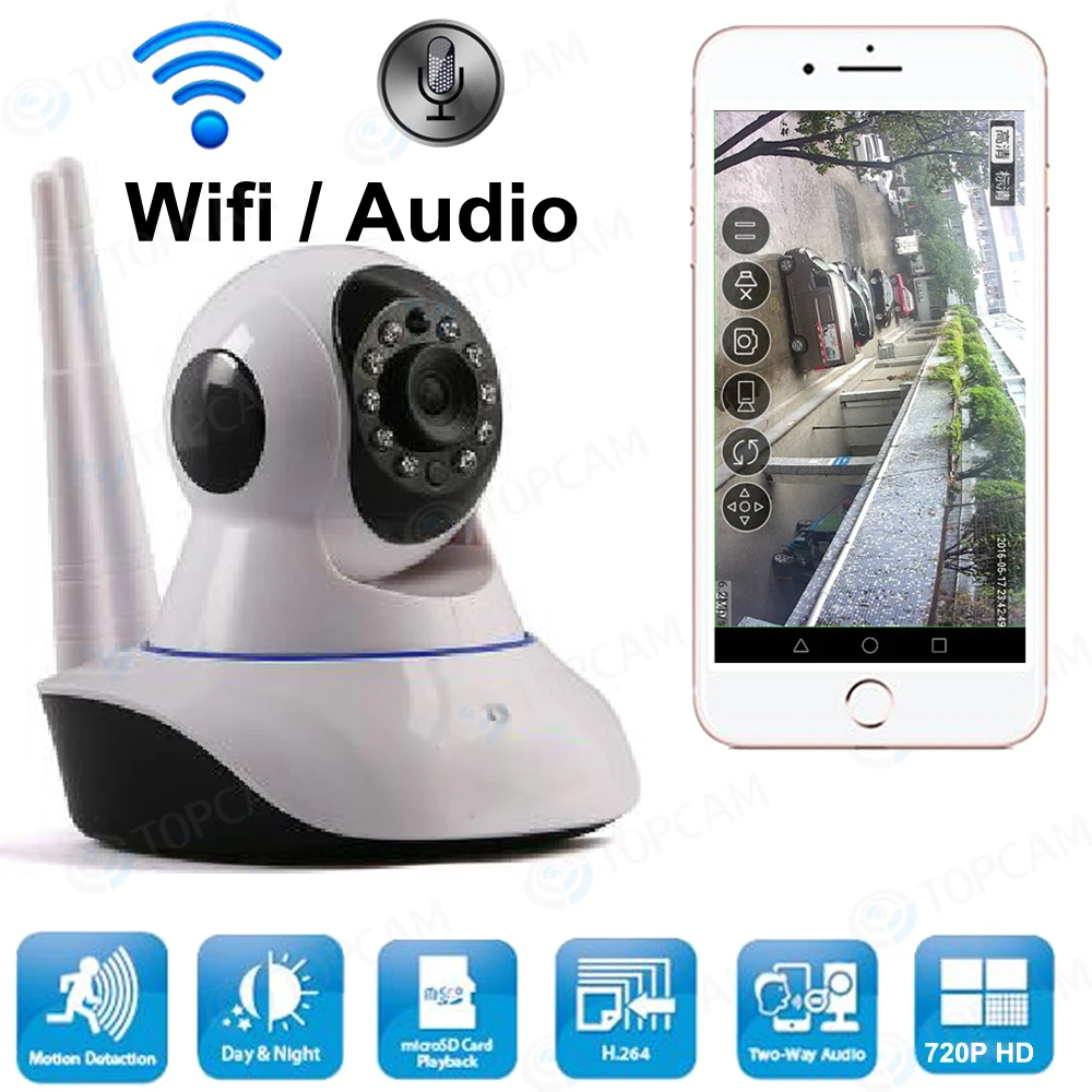 WiFi камера IP HD 720P CCTV безопасности P2P ИК ночного видения сети радионяня