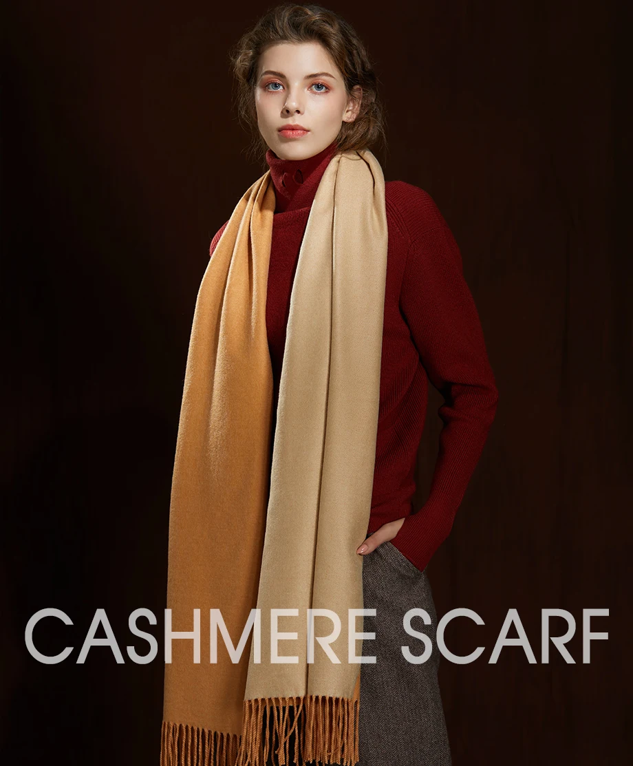 Women's Cashmere Scarf Winter Pashmina Solid Woman Fashion Scarves&Shawl Lady's Knit Shawl Long Scarf Wraps Size180cm65cm (1)