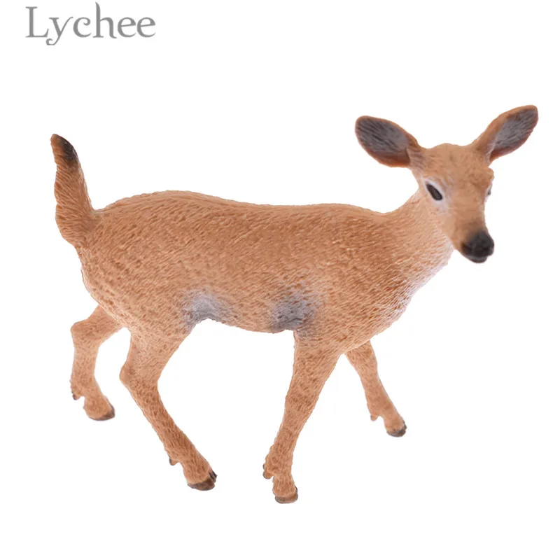 Lychee реалистичная модель оленя фигурки дизайнерские животных домашнее украшение